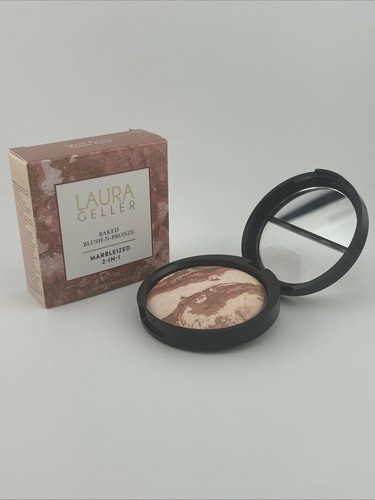 LAURA Geller Baked Blush-N-Bronze Marbelized 2-IN-1 (Tawny Bronze) 0.30 oz New - Picture 4 of 4