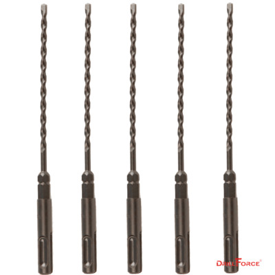 5PCS 1/4'' X7'' Drill Bit Set SDS Rotary Hammer Concrete Masonry Carbide Tip Bits