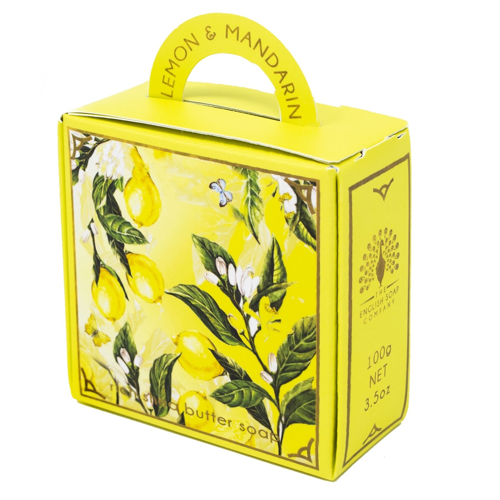 Vegan Soap Bar Lemon & Mandarin Scented Small Premium 100g English Soap Company