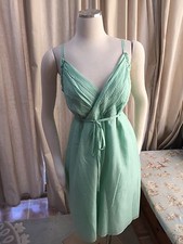 J. Crew Mint Green Seersucker Empire Surplice Dress Cotton Silk 2 Excellent