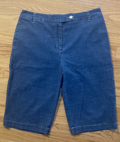 Chicos Bermuda Denim Chambray Shorts 