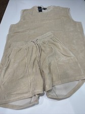 Boohoo Man- Mens Tan Sleeveless And Shorts Lounge Set- Size S