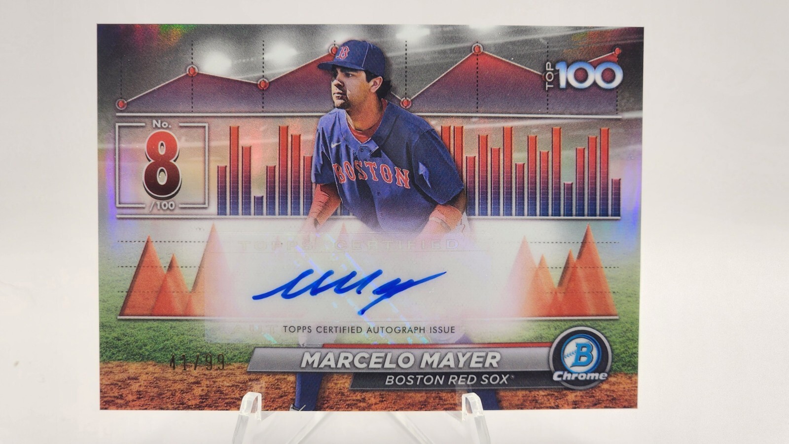 2024 Bowman Marcelo Mayer Scouts Top 100 Prospects Auto /99 Red Sox #8