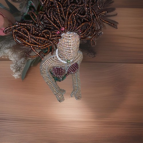 Bead and Wire Mermaid, 17 inches in total length, handmade (L1)