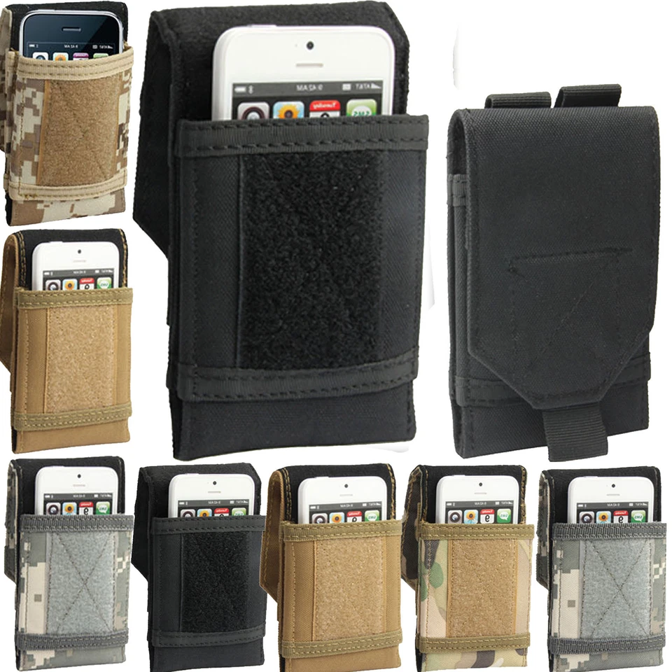 For Apple iPhone Models Sports Army Camou Belt Pouch Case Cover Holder Holster - Image 2 of 2