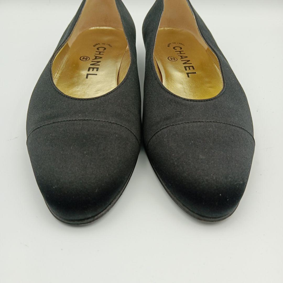 Chanel Flat Shoes Low Heel Black Fabric Size 35.5 US About5.5 For Women thumbnail 8
