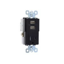 6 pack Legrand USB Wall Charger 15a Tamper Resistant Receptacle Outlet black