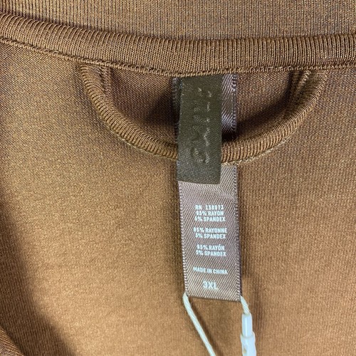 Skims Pajama Top Womens Plus 3X Copper Brown Long Sleeve Button Jersey NWT - Picture 2 of 6