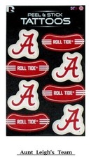 8-Pack University Alabama Crimson Tide Temporary Face Tattoos Decals Peel Stick