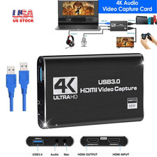 4K HDMI Video Capture Card USB 3.0 1080P 60FPS for Streaming Game Camera