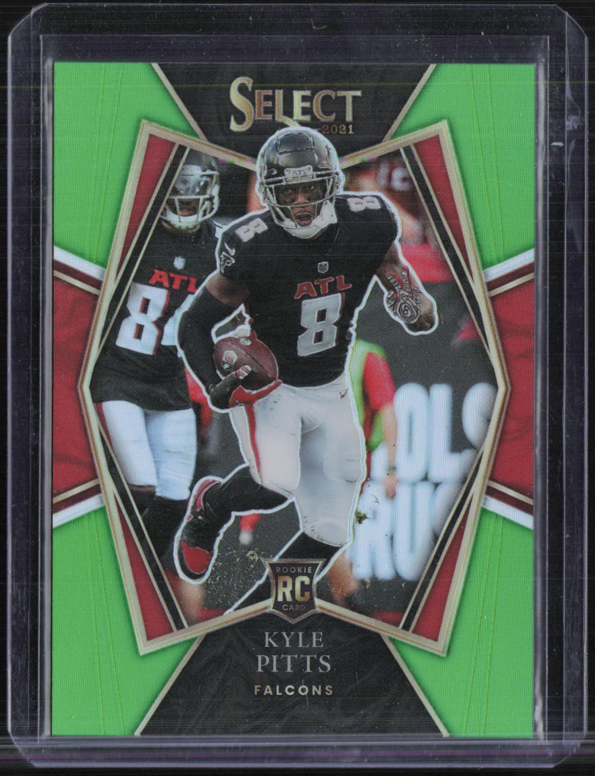 2021 Panini Select Neon Green Prizm #146 Kyle Pitts 38/49 RC Rookie