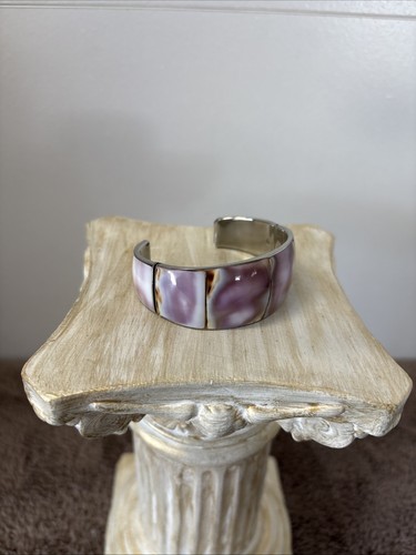 Vintage Lavender Faux Pearl and Silver Bracelet Handmade in Philippine
