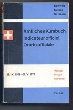 Switzerland railway timetable 1976-7