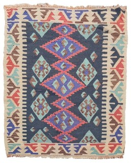 Amazing Hand Knotted Vintage Turkish Kilim Kilm Wool Area Rug 5 x 3 Ft