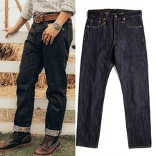 Red Tornado 17OZ Heavyweight Men's Slim Jeans Straight Raw Selvedge Denim Pants