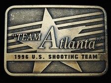 PI11152 VINTAGE 1996  TEAM ATLANTA U.S. SHOOTING TEAM  OLYMPICS BELT BUCKLE