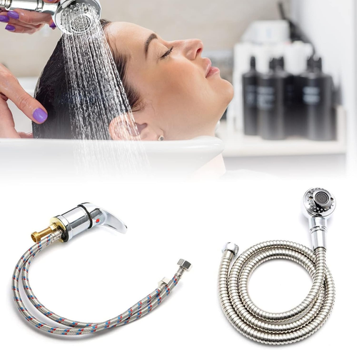 Set Rubinetto Miscelatore Spruzzatore con Soffione Doccia Portatile e Tubo, Kit Rubinetto Salone Spa