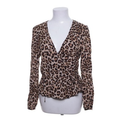 H&M, Wickelbluse, Größe: 40, Braun/Schwarz/Beige, Viskose, Leopard, Damen #ls8
