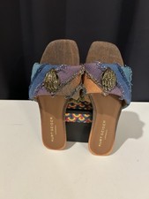 KURT GEIGER LONDON KENSINGTON FLATS SANDALS MULTI/OTHER DENIM UK 6/39