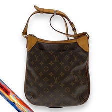 Borsa Louis Vuitton Odeon MM Monogram in tela con motivo allover in PVC marrone