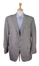 Ermenegildo Zegna Gray Houndstooth Windowpane Wool Silk Sportcoat Blazer 46R