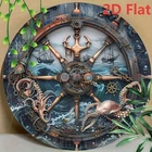 Vintage 8x8 Tin Sign Steampunk Sailing Ship Scratch Resistant Aluminum Wall Art