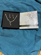 Image of Jon Richard Necklace and Earring Set Silver Tone
