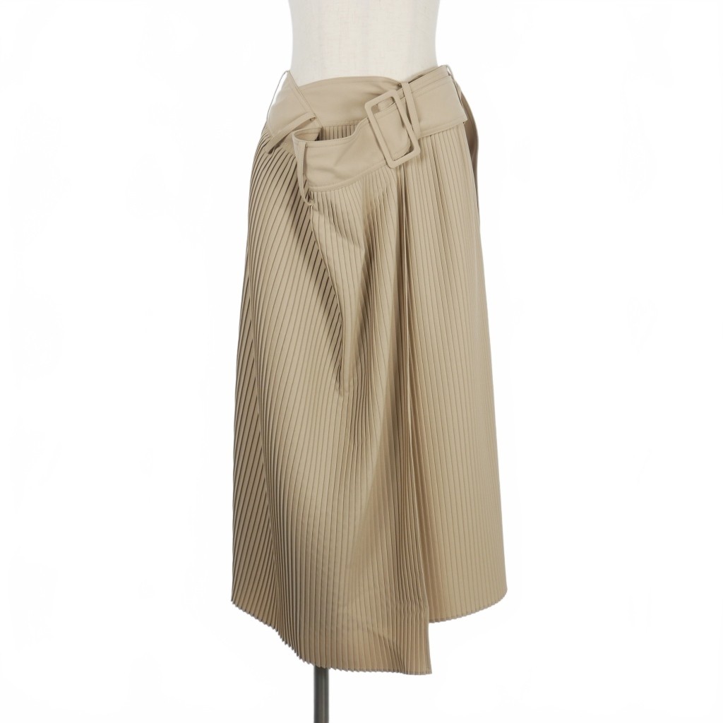 Rokh Beige High-Waisted Pleated Skirt Women's Size 4 US