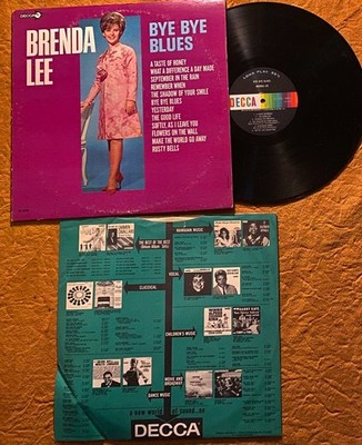 Brenda Lee LP ''Bye Bye Blues'' Decca # DL-4755 Stereo Vinyl 1966 EX / VG+