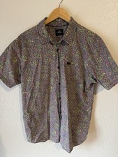 RIP CURL Shirt Mens M Colorful Button Up Cotton Casual Beach