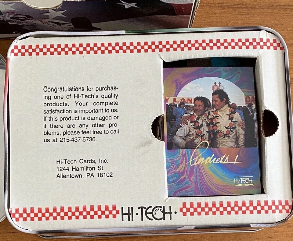 Juego de 50 cartas Mario Andretti Legend In Racing 1992 en hojalata Fórmula Uno Indy Car Foto 3 de 4