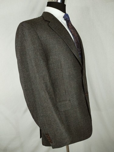 Canali Italy Men's 42/44L Dark Brown Soft Tweed Wool Blazer Sport Coat Jacket - Picture 13 of 16