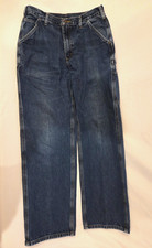 CARHARTT B13 HDK MEN'S CARPENTER BLUE JEANS ORIGINAL DUNGAREE FIT SIZE 34/32