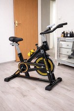 Fitnessfahrrad Ergometer Heimtrainer mit Handpulssensoren, Grün Schwarz