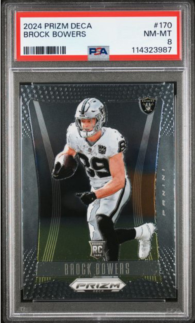 2024 PANINI PRIZM DECA #170 BROCK BOWERS PSA NM-MT 8