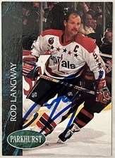 NHL Washington Capitals Rod Langway Hand Signed Hockey Card NHL Hall of Fame