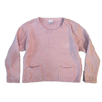 CMC Sweater Womens S Pink Cotton Waffle Knit Lagenlook Minimalist Made In USA