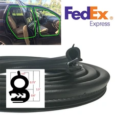 118" EPDM Rubber & Steel Car Door Edge Seal Weatherstrip Left Or Right Black US
