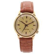 Vintage 34mm Accutron Frosted Dial Men's Tuning Fork Wristwatch 218 10k RGP