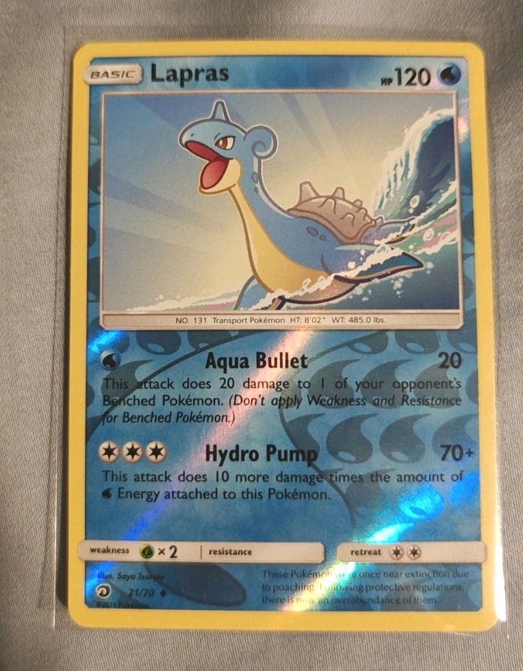 Pokemon Card - Lapras Dragon Majesty 21/70 Reverse Holo Uncommon NM/LP Card