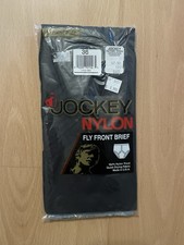 Jockey Size 36 Black Nylon Front Brief Vintage 90's Style 1031 100 Nylon