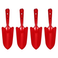 4pcs Mini Colorful Metal Hand Shovel 11" x 3" Digging Trowel Set, Red