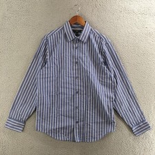 Banana Republic Dress Shirt Men L Classic Fit Button Up Striped Blue White