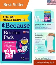 Overnight Booster Pads Fit All Adult Diapers, Helps Keep Your Adult Diaper Ac...
