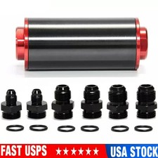 Universal Racing 100 Micron In-line Fuel Filter With An 6 8 Fittings Adapters