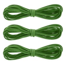 3Pcs Faux Suede Leather String 4.4 Yards 3mm Flat Suede Cord Dark Green