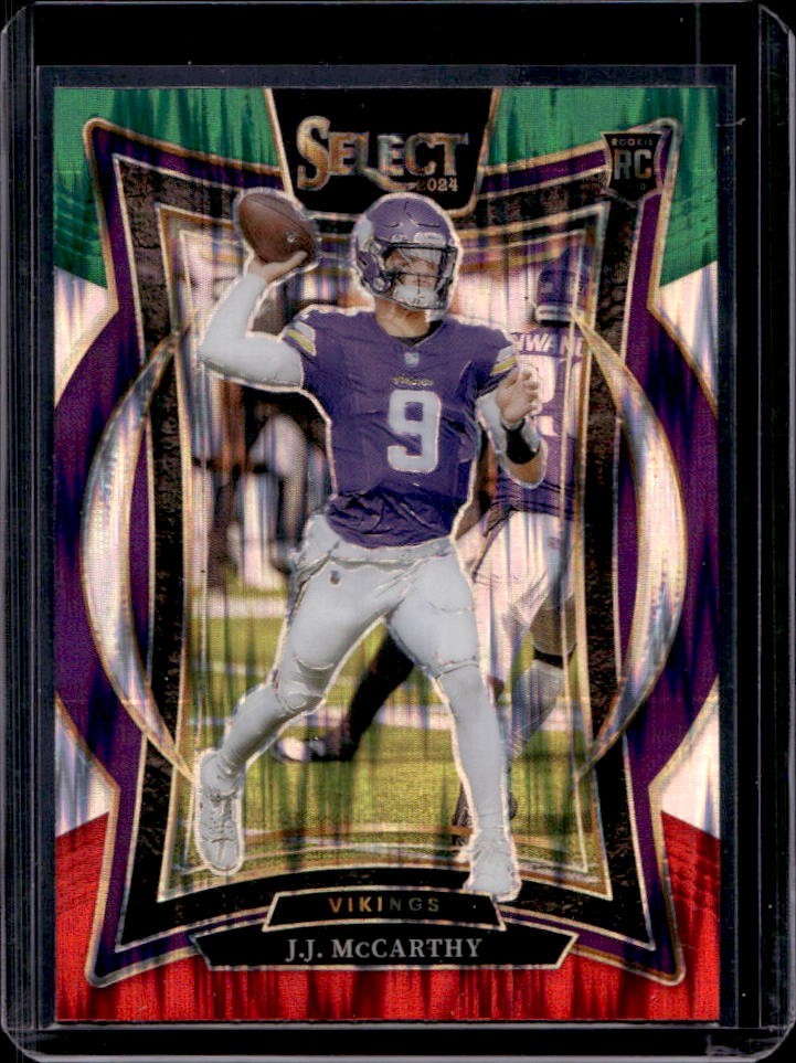 2024 Select J.J. McCarthy Concourse RC Green and Red Prizm Shock #24
