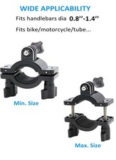 Pipe clamp Mount, Bike Handlebar Camera Mount for GoPro Hero 9/8/7/6/5/4/3 /3...
