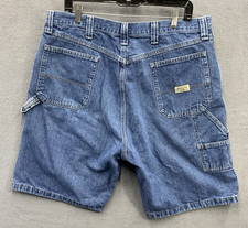 Vintage Wrangler Carpenter Shorts Mens Size 38 Relaxed Fit Hammer Loop Blue