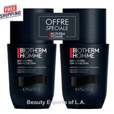 2 PACK Biotherm HOMME Day Control 72H Deodorant Roll-On Antiperspirant 75ml
